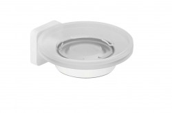 KLUDI - Vela S Mydlovnička s držiakom, sklo/matná biela (2598553)