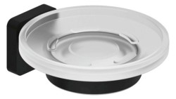 KLUDI - Vela S Mydlovnička s držiakom, sklo/matná čierna (2598539)
