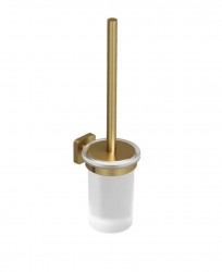 KLUDI - Vela S WC kefa nástenná s držiakom, sklo/kefované zlato (25974N0)