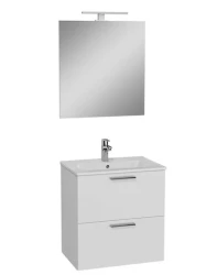 Koupelnová sestava s umyvadlem zrcadlem a osvětlením VitrA Mia 59x61x39,5 cm bílá lesk (MIASET60B)