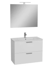 Koupelnová sestava s umyvadlem zrcadlem a osvětlením VitrA Mia 79x61x39,5 cm bílá lesk (MIASET80B)