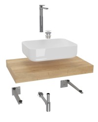 Koupelnová sestava SAT s deskou pod umyvadlo Dolce 80x8x50 cm dub halifax KSETDO5 (KSETDO5)
