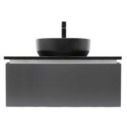 Koupelnová skříňka s kamennou krycí deskou a umyvadlem SAT Feel 80x30x46 cm antracit SATFEEL80ANTTKB (SATFEEL80ANTTKB)
