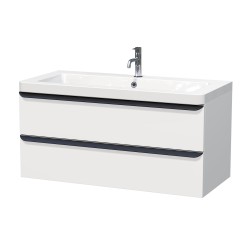 Koupelnová skříňka s umyvadlem Naturel Pavia 105x53x49 cm bílá mat černá úchytka PAVIA3105ZCE (PAVIA3105ZCE)