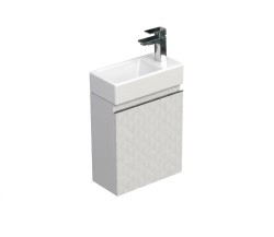 Koupelnová skříňka s umyvadlem SAT Cube Way 3D 40x47,5x20 cm bílá mat CUBE3D40DPB (CUBE3D40DPB)