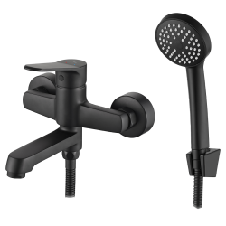 Kuchinox - ATEZ nástenná vaňová batéria s príslušenstvom, čierna (BTK_711D)