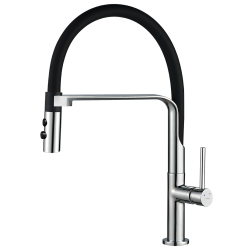 Kuchinox - SILUETTO stojanková drezová batéria U, chróm/ čierna (BQU_778D)