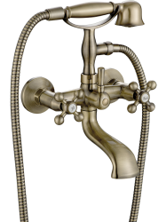 Kuchinox - STILO nástenná vaňová batéria s príslušenstvom, stará mosadz (BKI_511D)