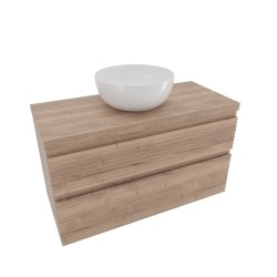 Kúpeľňová skrinka 2 zásuvková s krycou doskou Naturel Savona 98x53x44, 8 cm dub Halifax mat SAVONA2100DHD (SAVONA2100DHD)