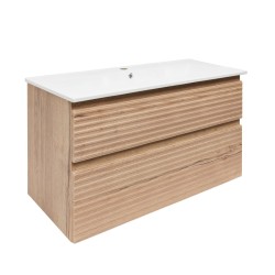 Kúpeľňová skrinka 2 zásuvková s umývadlom Naturel Savona 98x53x44, 8 cm dub Halifax mat SAVONA2100DH (SAVONA2100DH)