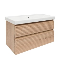 Kúpeľňová skrinka 2 zásuvková s umývadlom Naturel Savona 98x53x44, 8 cm dub Halifax mat SAVONA2100DHU1 (SAVONA2100DHU1)