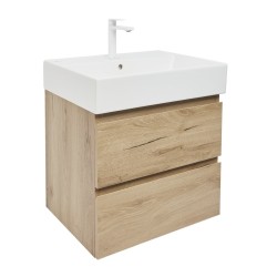 Kúpeľňová skrinka 2 zásuvková s umývadlom SAT B-Way 59x50x45 cm dub mat BWAY260OAKU2BBI (BWAY260OAKU2BBI)