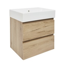 Kúpeľňová skrinka 2 zásuvková s umývadlom SAT B-Way 59x50x45 cm dub mat BWAY260OAKU2BI (BWAY260OAKU2BI)