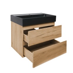 Kúpeľňová skrinka 2 zásuvková s umývadlom SAT B-Way 79x50x45 cm dub mat BWAY280OAKU2BB (BWAY280OAKU2BB)