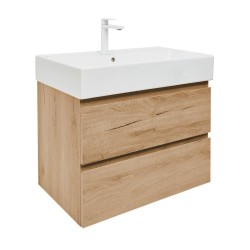 Kúpeľňová skrinka 2 zásuvková s umývadlom SAT B-Way 79x50x45 cm dub mat BWAY280OAKU2BBI (BWAY280OAKU2BBI)