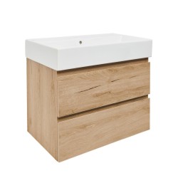 Kúpeľňová skrinka 2 zásuvková s umývadlom SAT B-Way 79x50x45 cm dub mat BWAY280OAKU2BI (BWAY280OAKU2BI)