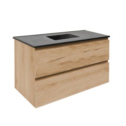 Kúpeľňová skrinka 2 zásuvková s umývadlom SAT B-Way 99x50x45 cm dub mat BWAY2100OAKU4B (BWAY2100OAKU4B)