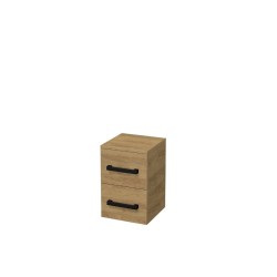 Kúpeľňová skrinka nízka s čiernou úchytkou SAT Cube Way 32,5x49,3x33 cm dub Hickory mat CUBE3CN32DH (CUBE3CN32DH)