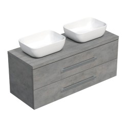 Kúpeľňová skrinka pod umývadlo s doskou SAT Cube Way 120x47,5x46 cm betón mat CUBE461203BESAT45 (CUBE461203BESAT45)