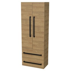 Kúpeľňová skrinka s čiernou úchytkou SAT Cube Way 60x163x33 cm dub Hickory mat CUBE3CV60DH (CUBE3CV60DH)