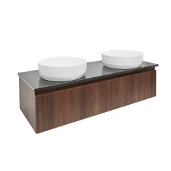 Kúpeľňová skrinka s doskou z umelého kameňa SAT Evolution 118x30x44, 8 cm orech mat SATEVO120NATK (SATEVO120NATK)