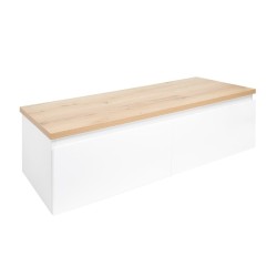 Kúpeľňová skrinka s krycou doskou SAT B-WAY 119x30x45 cm biela lesk BWAY120WDOAK (BWAY120WDOAK)