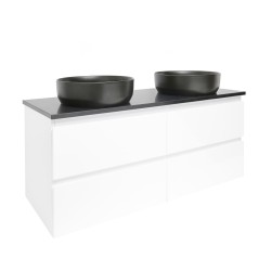 Kúpeľňová skrinka s krycou doskou SAT B-Way 119x50x45 cm biela lesk BWAY2120WZ (BWAY2120WZ)