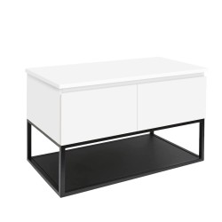 Kúpeľňová skrinka s krycou doskou SAT B-Way 119x57x45 cm biela lesk BWAY120WDESK (BWAY120WDESK)