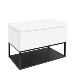 Kúpeľňová skrinka s krycou doskou SAT B-Way 79x57x45 cm biela lesk BWAY80WDESK (BWAY80WDESK)