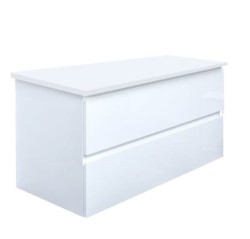 Kúpeľňová skrinka s krycou doskou SAT B-Way 99x50x45 cm biela lesk BWAY2100WDESK (BWAY2100WDESK)