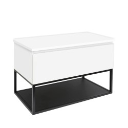 Kúpeľňová skrinka s krycou doskou SAT B-Way 99x57x45 cm biela lesk BWAY100WDESK (BWAY100WDESK)