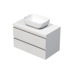 Kúpeľňová skrinka s krycou doskou SAT Cube Way 80x47,5x46 cm biela mat CUBE3D46802ZBKD (CUBE3D46802ZBKD)