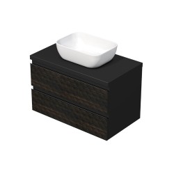 Kúpeľňová skrinka s krycou doskou SAT Cube Way 80x47,5x46 cm hnedá mat CUBE3D46802ZHKD (CUBE3D46802ZHKD)