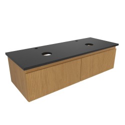 Kúpeľňová skrinka s krycou doskou SAT Evolution 118x30x44, 5 cm dub medový mat SATEVO120DMZ (SATEVO120DMZ)