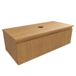 Kúpeľňová skrinka s krycou doskou SAT Evolution 98x30x44, 5 cm dub medový mat SATEVO100DMD (SATEVO100DMD)