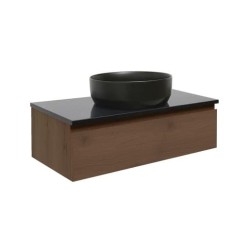 Kúpeľňová skrinka s technickým kameňom SAT B-Way 99x30x45 cm orech mat BWAY100NUTTK (BWAY100NUTTK)