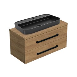 Kúpeľňová skrinka s umývadlom a krycou doskou SAT Cube Way 100x47,5x46 cm dub Hickory mat CUBE46C1003DHSAT40 (CUBE46C1003DHSAT40)