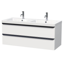 Kúpeľňová skrinka s umývadlom Naturel Pavia 120x53x49 cm biela mat čierna úchytka PAVIA3120ZCE (PAVIA3120ZCE)