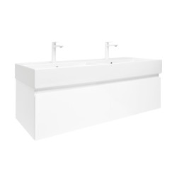 Kúpeľňová skrinka s umývadlom SAT B-WAY 119x30x45 cm biela lesk BWAY120WU2BB (BWAY120WU2BB)