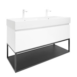 Kúpeľňová skrinka s umývadlom SAT B-Way 119x30x45 cm biela lesk BWAY120WU2BBF (BWAY120WU2BBF)