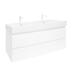 Kúpeľňová skrinka s umývadlom SAT B-Way 119x50x45 cm biela lesk BWAY2120WU2BB (BWAY2120WU2BB)
