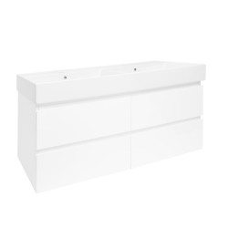 Kúpeľňová skrinka s umývadlom SAT B-Way 119x50x45 cm biela lesk BWAY2120WU2BI (BWAY2120WU2BI)