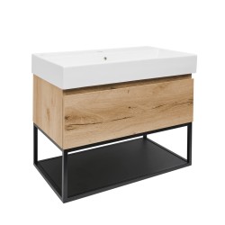 Kúpeľňová skrinka s umývadlom SAT B-WAY 59x30x45 cm dub mat BWAY60OAKFU2 (BWAY60OAKFU2)
