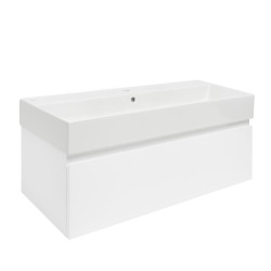 Kúpeľňová skrinka s umývadlom SAT B-WAY 99x30x45 cm biela lesk BWAY100WU2 (BWAY100WU2)