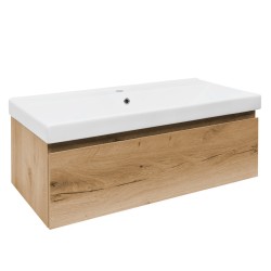 Kúpeľňová skrinka s umývadlom SAT B-WAY 99x30x45 cm dub mat BWAY100OAKU1 (BWAY100OAKU1)