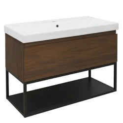 Kúpeľňová skrinka s umývadlom SAT B-Way 99x30x45 cm orech mat BWAY100NUTFU1 (BWAY100NUTFU1)