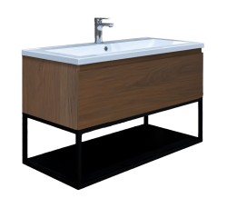 Kúpeľňová skrinka s umývadlom SAT B-Way 99x30x45 cm orech mat BWAY100NUTU (BWAY100NUTU)
