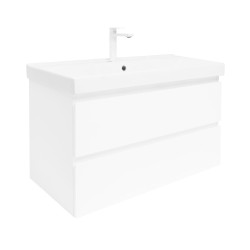 Kúpeľňová skrinka s umývadlom SAT B-Way 99x50x45 cm biela lesk BWAY2100WU1BBI (BWAY2100WU1BBI)