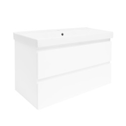 Kúpeľňová skrinka s umývadlom SAT B-Way 99x50x45 cm biela lesk BWAY2100WU1BI (BWAY2100WU1BI)
