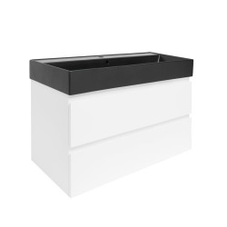 Kúpeľňová skrinka s umývadlom SAT B-Way 99x50x45 cm biela lesk BWAY2100WU2BB (BWAY2100WU2BB)